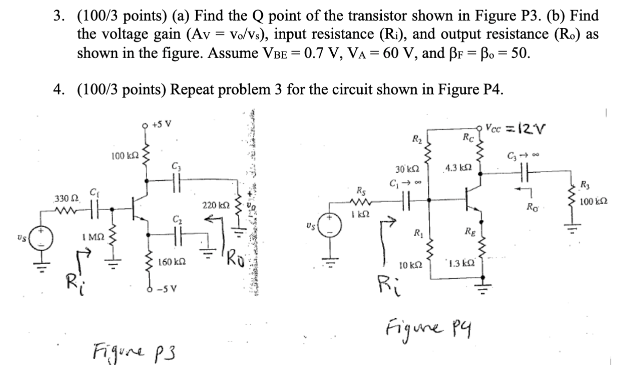 Solved 3. (100/3 points) (a) Find the Q point of the | Chegg.com