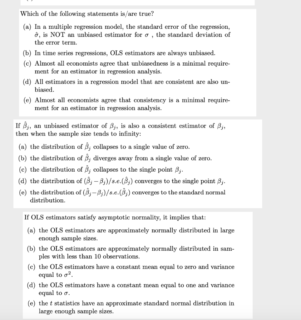 Solved Which Of The Following Statements Is True A If Chegg Com