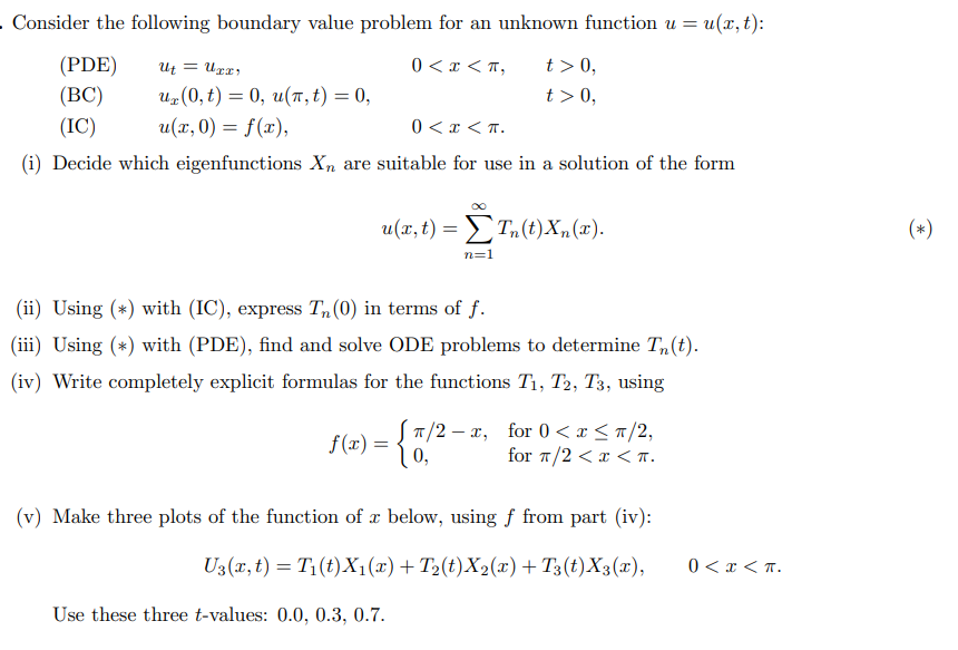 Solved Consider The Following Boundary Value Problem For An | Chegg.com