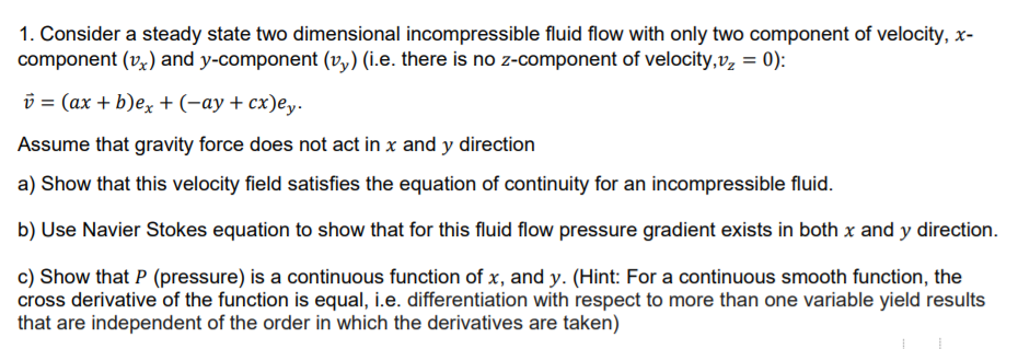 Solved 1. Consider a steady state two dimensional | Chegg.com