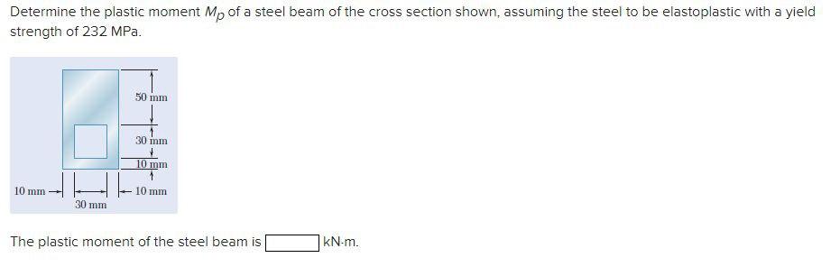 Solved Determine The Plastic Moment Mp Of A Steel Beam Of Chegg