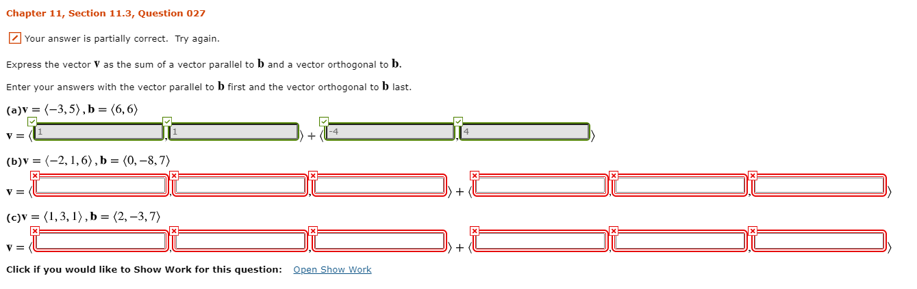 Solved Chapter 11, Section 11.3, Question 027 Your answer is | Chegg.com