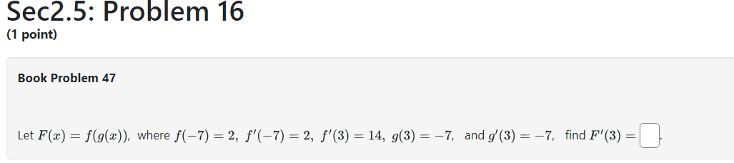 Solved Let F(x)=f(g(x)), Where | Chegg.com