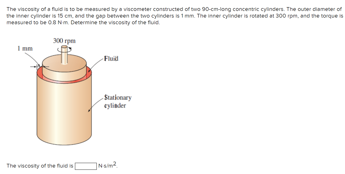 Solved The viscosity of a fluid is to be measured by a | Chegg.com