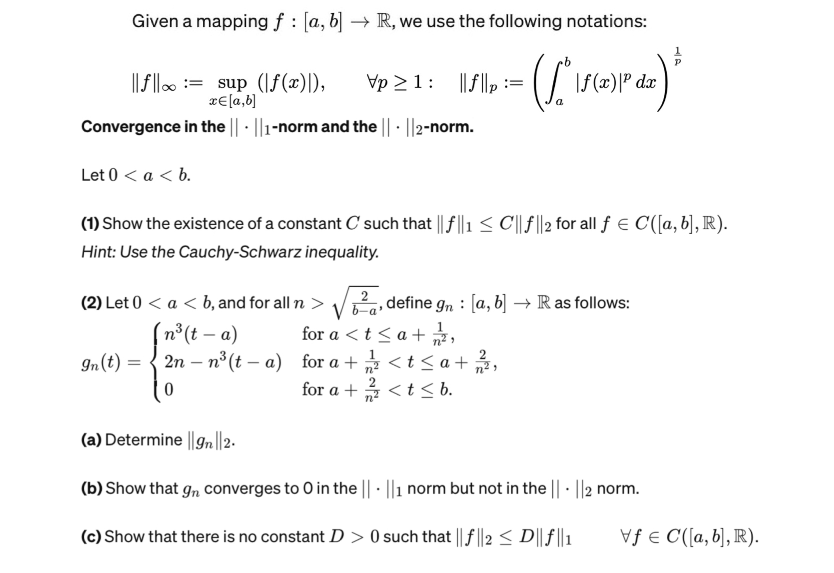 Solved Given A Mapping F:[a,b]→R, We Use The Following | Chegg.com