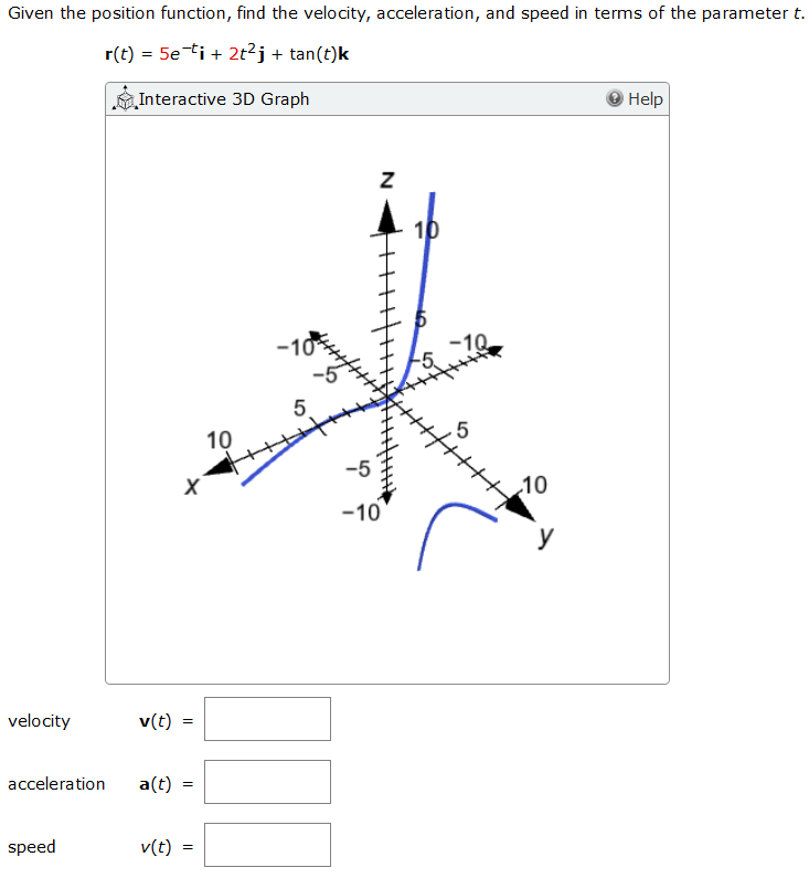 Solved Given the position function, find the velocity, | Chegg.com