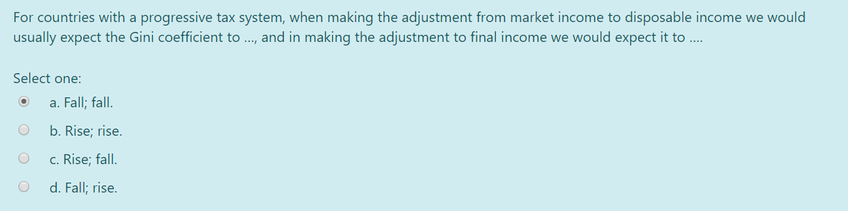 Solved For countries with a progressive tax system, when | Chegg.com