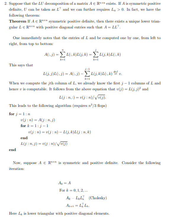Solved 2. Suppose that the LU decomposition of a matrix A € | Chegg.com