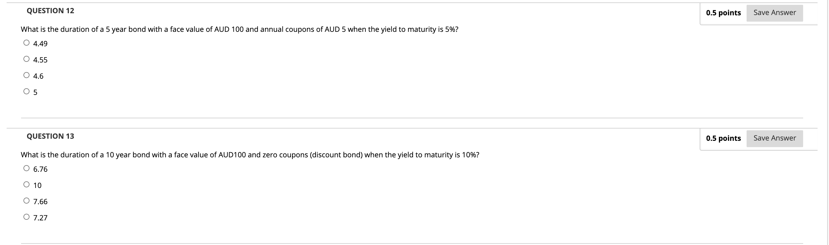 Solved QUESTION 12 0.5 points Save Answer What is the | Chegg.com