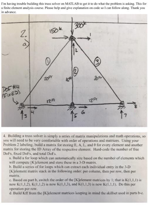 I'm having trouble building this truss solver on | Chegg.com