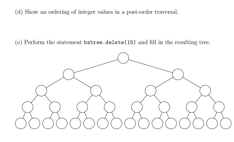 Solved unbalanced binary search tree that adds smaller items | Chegg.com