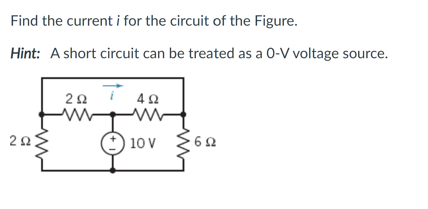 Solved Find the current i for the circuit of the Figure. | Chegg.com