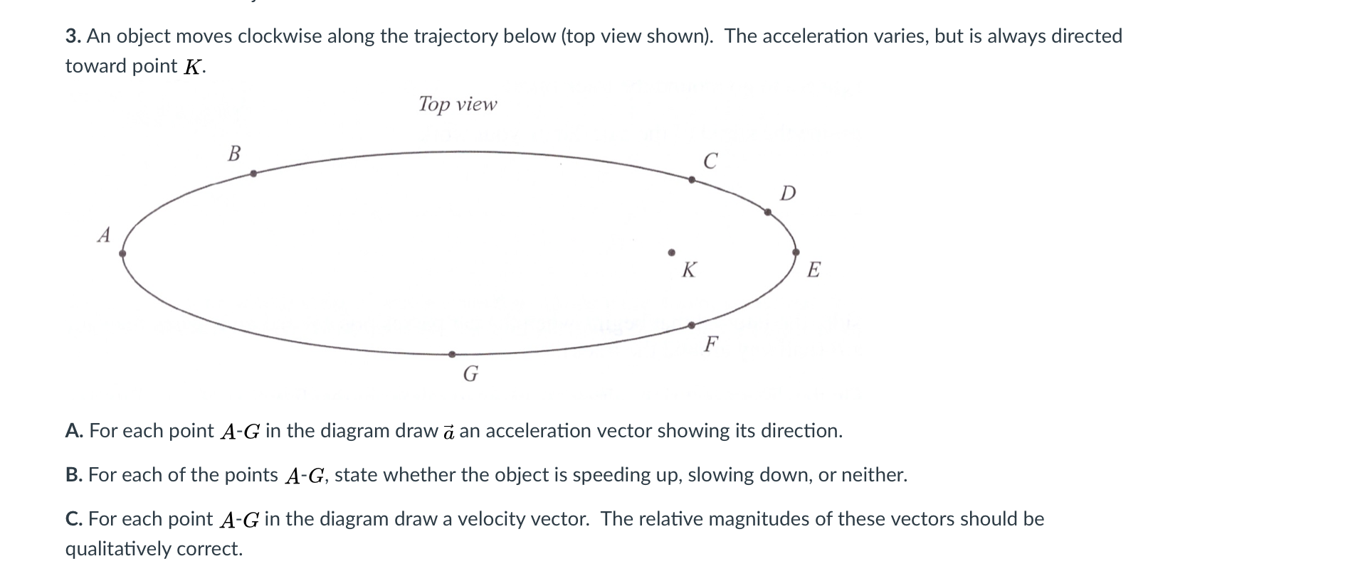 Solved 3. An Object Moves Clockwise Along The Trajectory | Chegg.com ...