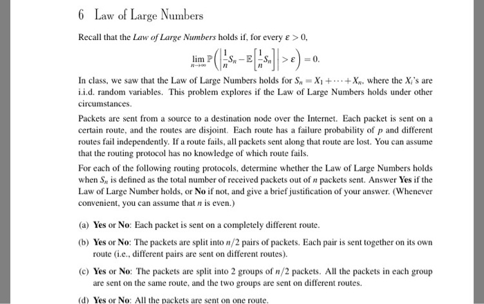 Solved 6 Lawof Large Numbers Recall that the Law of Large | Chegg.com