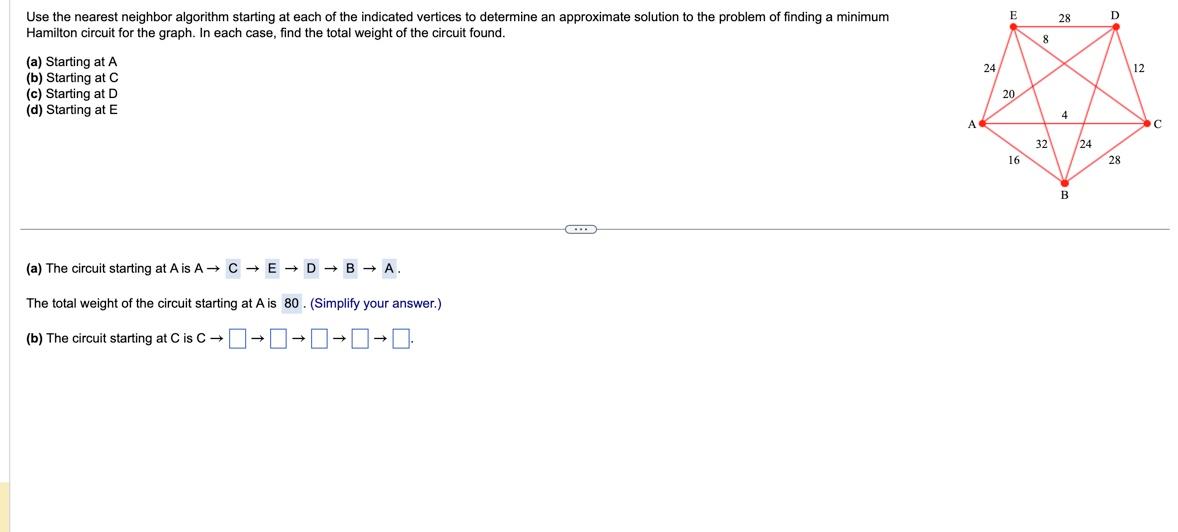 Solved Use The Nearest Neighbor Algorithm Starting At Each | Chegg.com