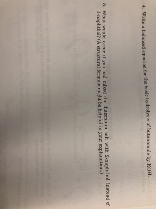 Solved 4. Write a balanced equation for the basic hydrolysis | Chegg.com