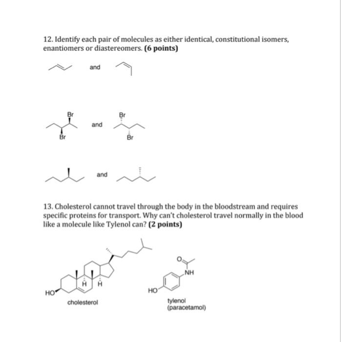 Solved 12. Identify each pair of molecules as either | Chegg.com