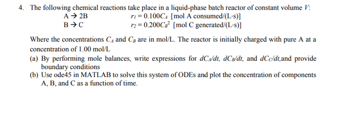 Solved The following chemical reactions take place in a | Chegg.com