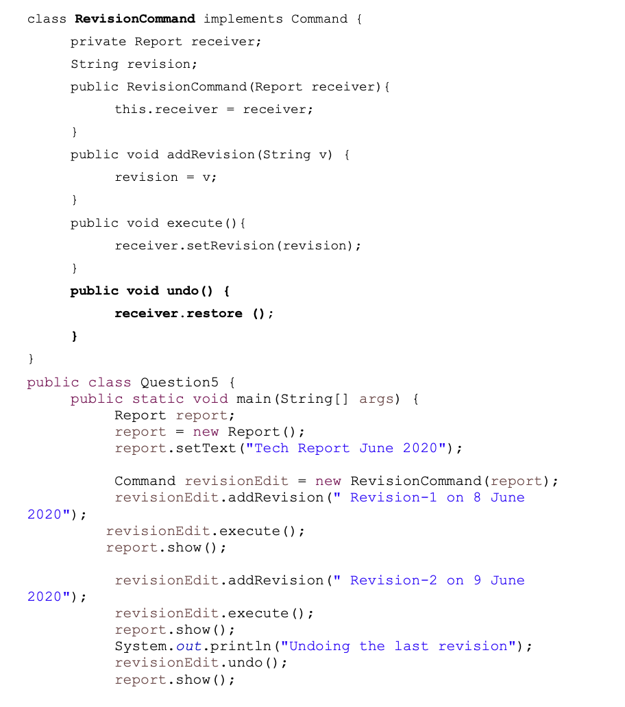 Solved The code segment given below shows how revisions can | Chegg.com