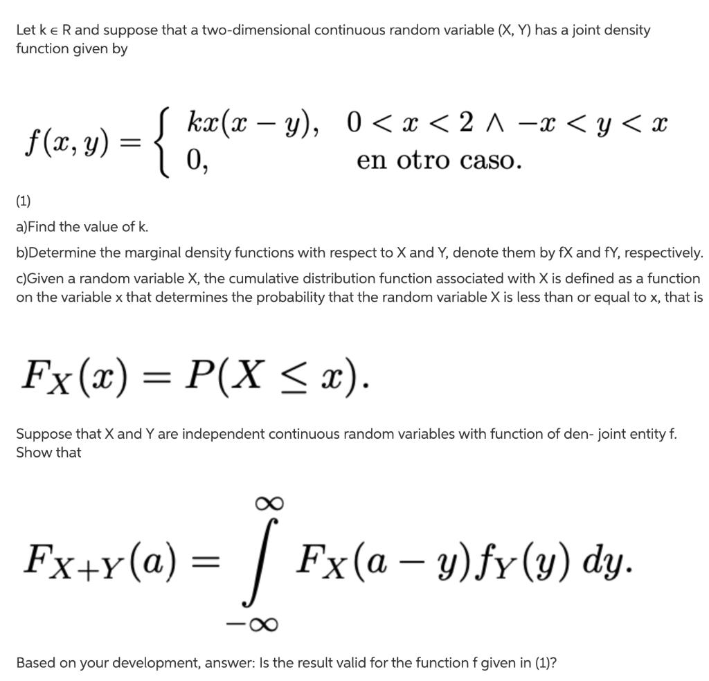 Solved Letke R and suppose that a two-dimensional continuous | Chegg.com