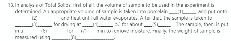 total solids experiment lab report