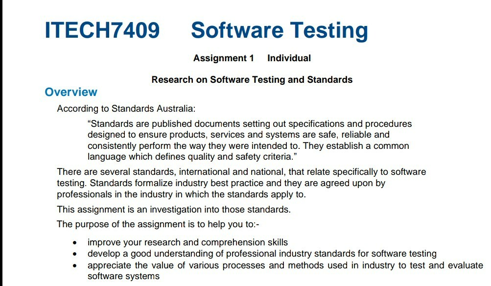 software testing assignment questions