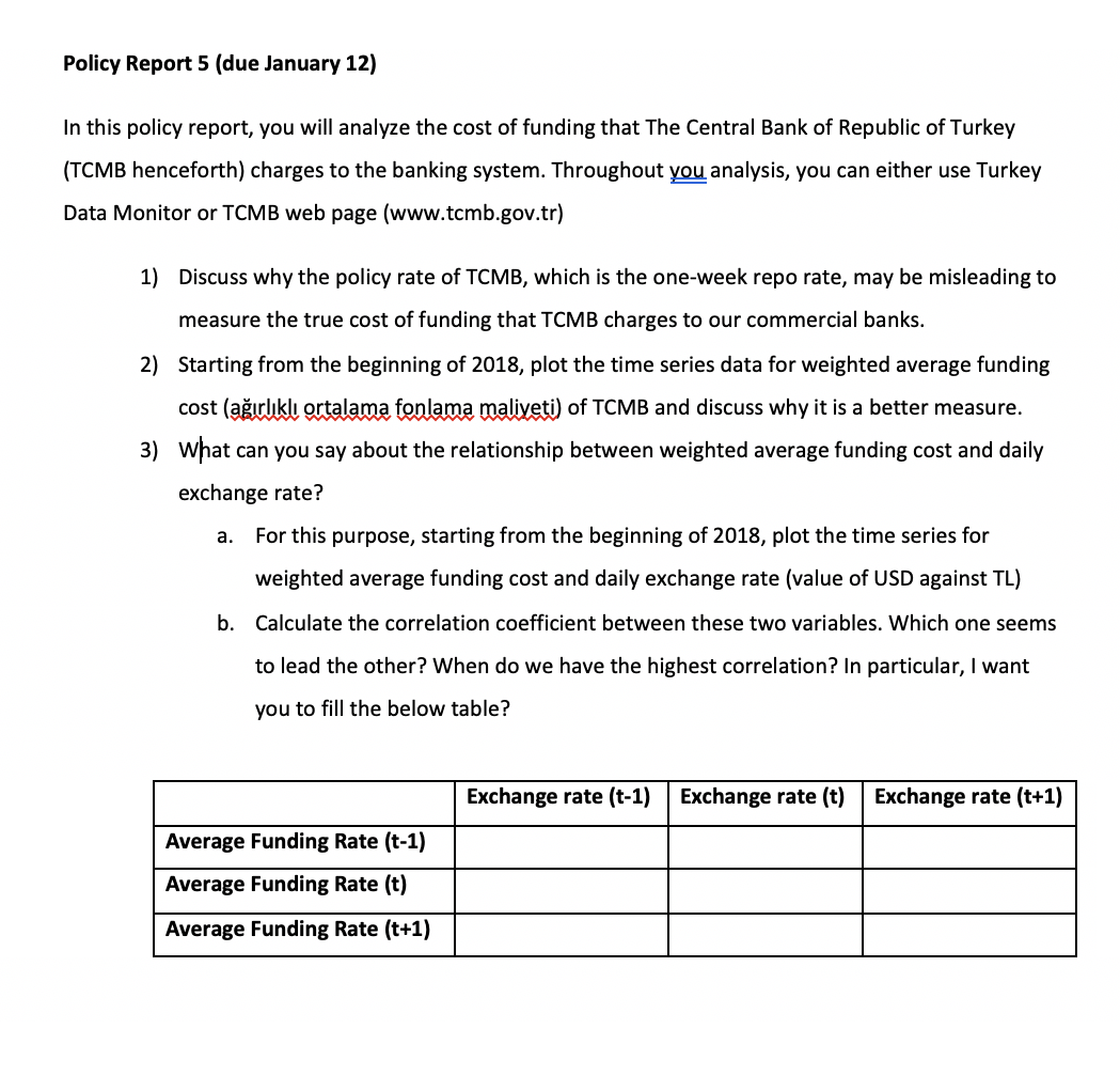 Policy Report 5 Due January 12 In This Policy Re Chegg Com
