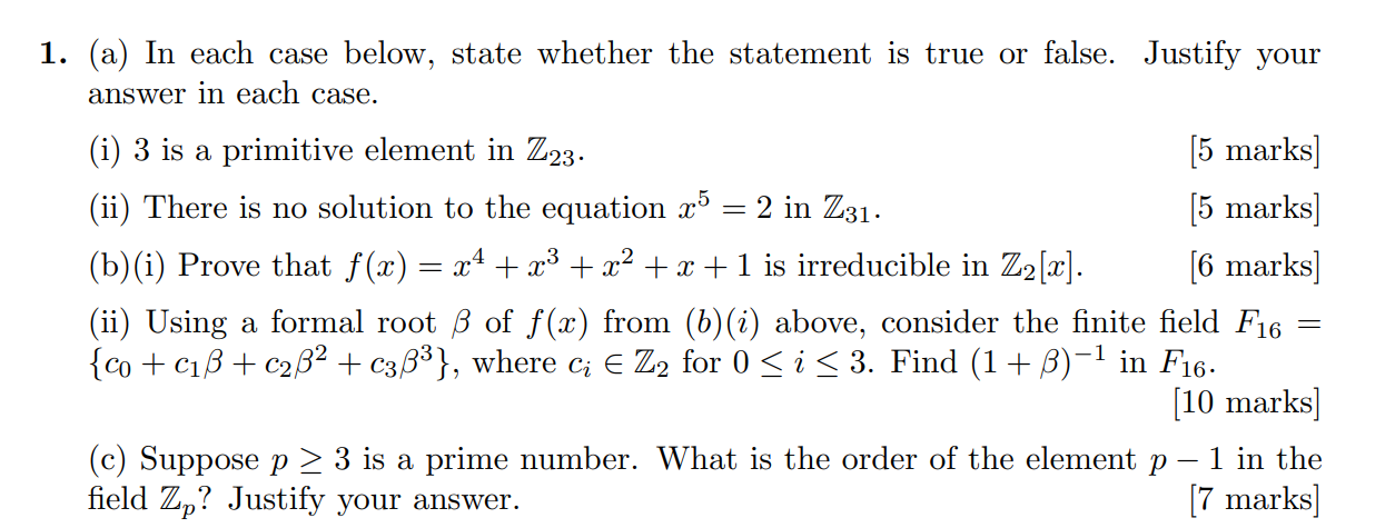 Solved (a) In ﻿each case below, state whether the statement | Chegg.com