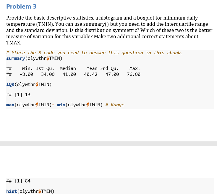 Solved Problem 2 Run a summary of the dataframe to look for | Chegg.com