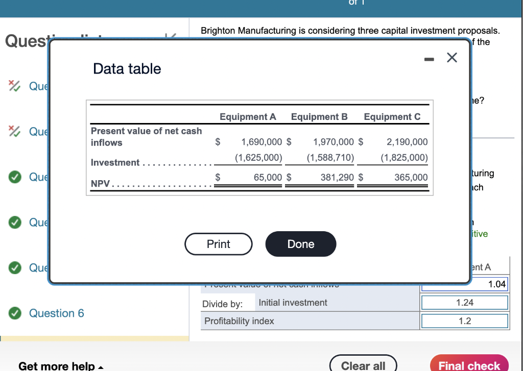 Solved Brighton Manufacturing is considering three capital