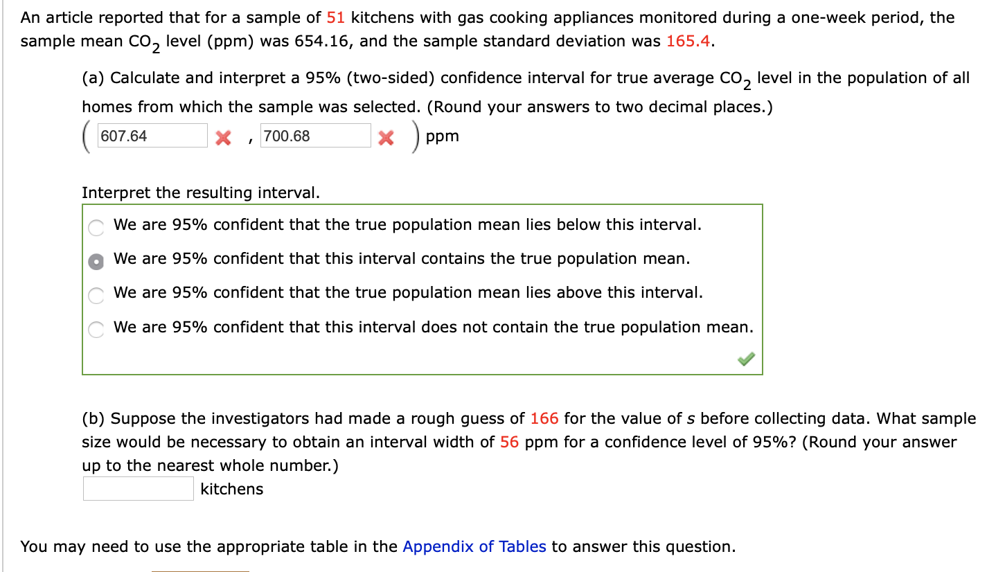 Solved An article reported that for a sample of 51 kitchens