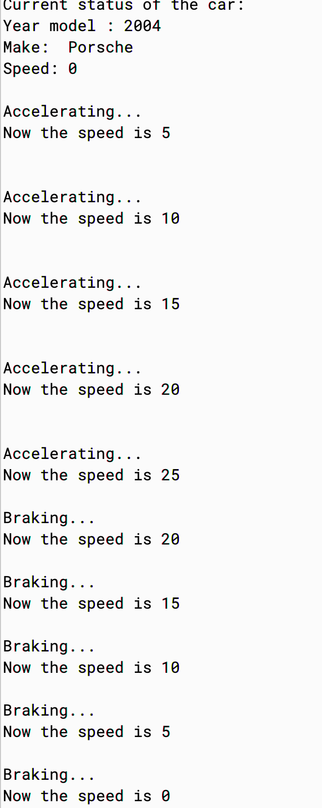 Solved Write a class named Car that has the following | Chegg.com