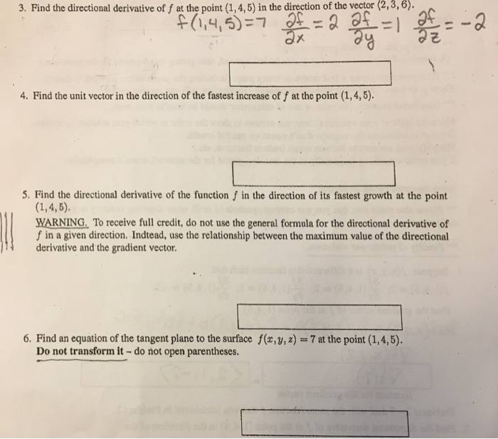 Solved Find The Directional Derivative Of F At The Point 1