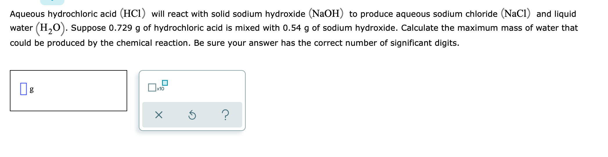 Solved Aqueous hydrochloric acid HCl will react with solid
