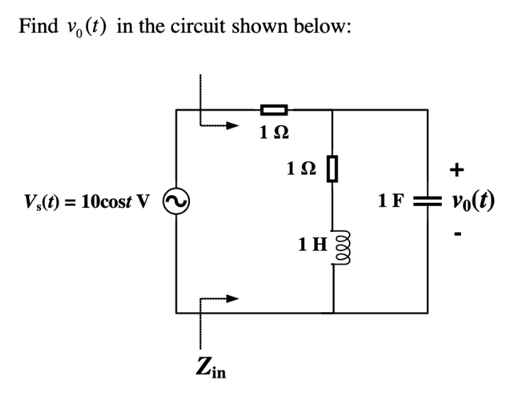 Solved Find V0 T In The Circuit Shown Below