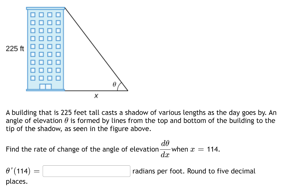 Solved A building that is 225 feet tall casts a shadow of | Chegg.com