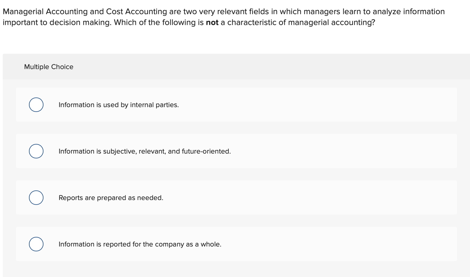 Solved Managerial Accounting and Cost Accounting are two | Chegg.com