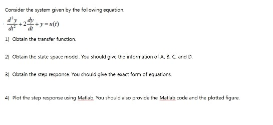 Solved Consider the system given by the following equation. | Chegg.com