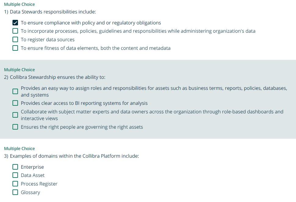 Solved Multiple Choice 1) Data Stewards Responsibilities | Chegg.com