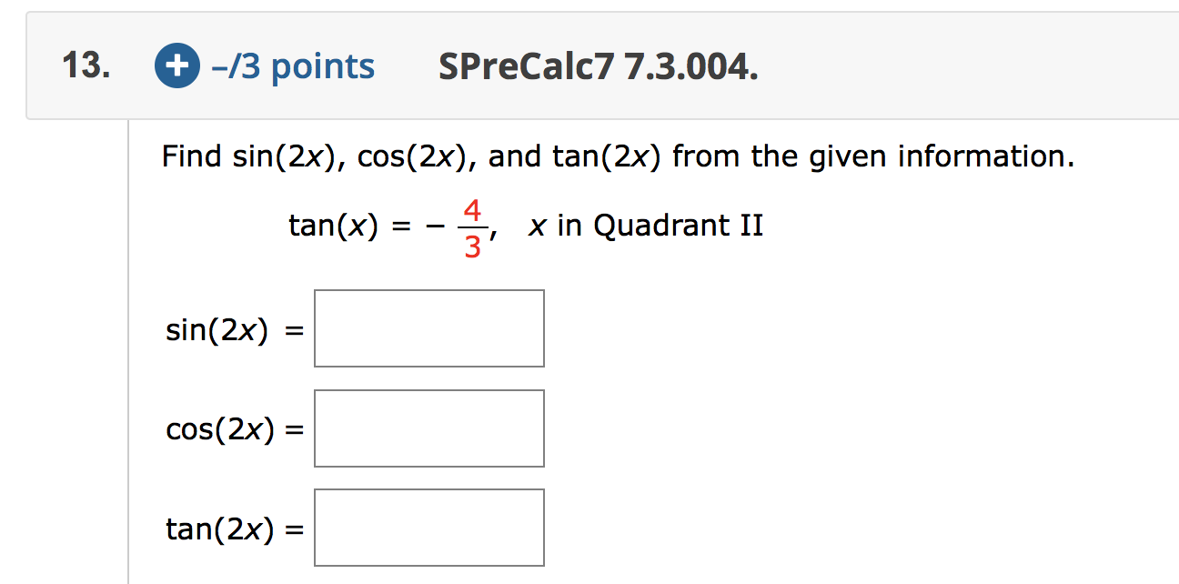 2 Points Sprecalc7 7 3 029 16 Simplify The Chegg Com