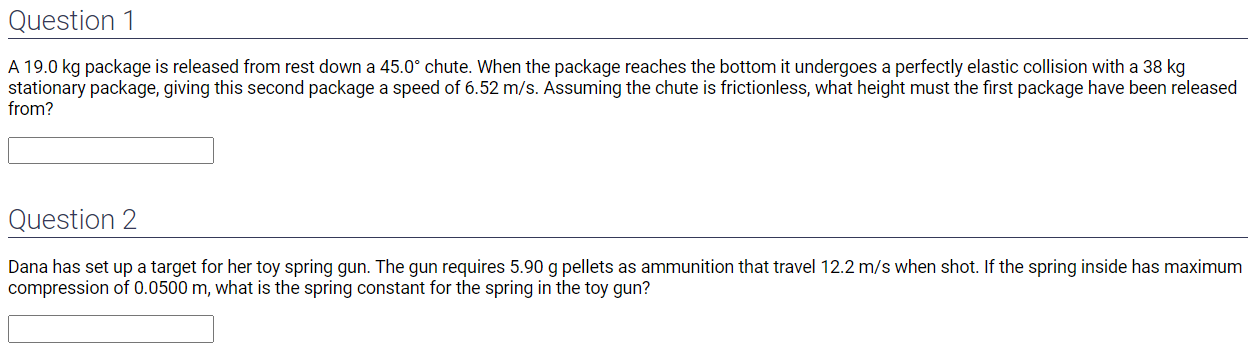 Solved Question 1 A 19.0 Kg Package Is Released From Rest | Chegg.com