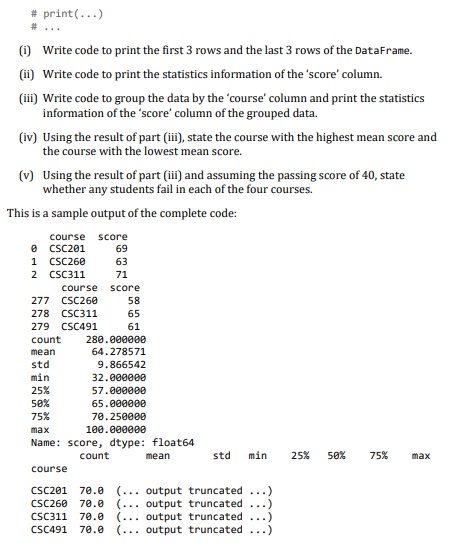 Solved uestion 4 - Python libraries [25 marks] (a) Using | Chegg.com