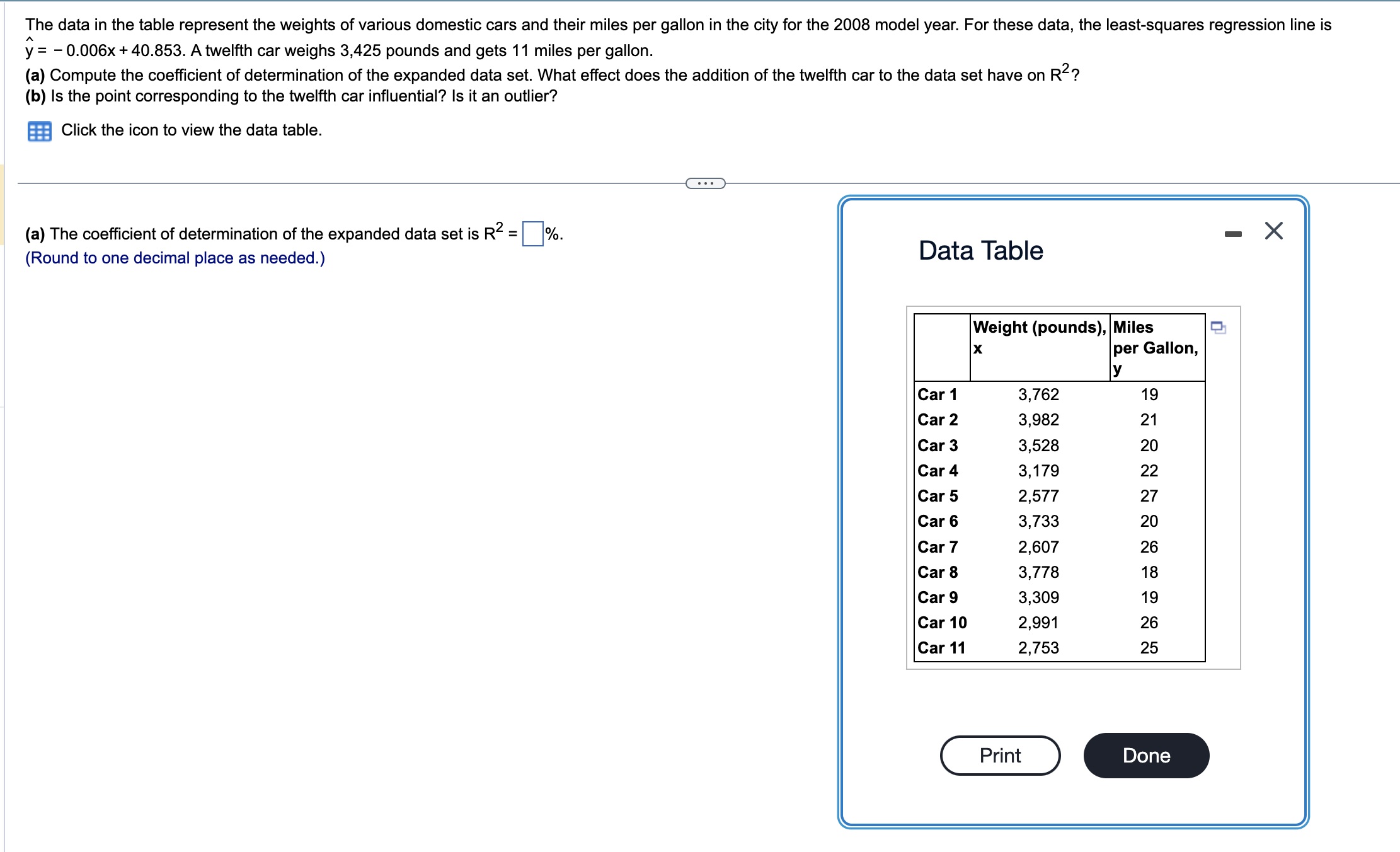 Solved The data in the table represent the weights of | Chegg.com