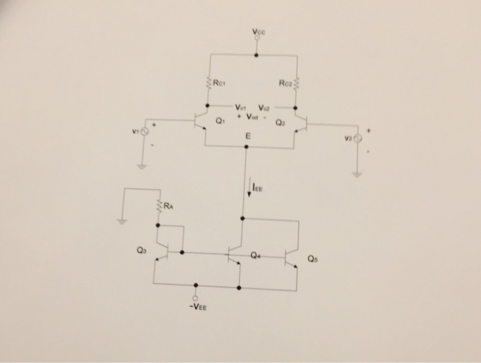 Solved I. In the differential amplifier circuit with current