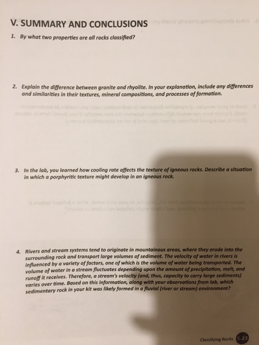 Solved V SUMMARY AND CONCLUSIONS 1 By What Two Properties Chegg