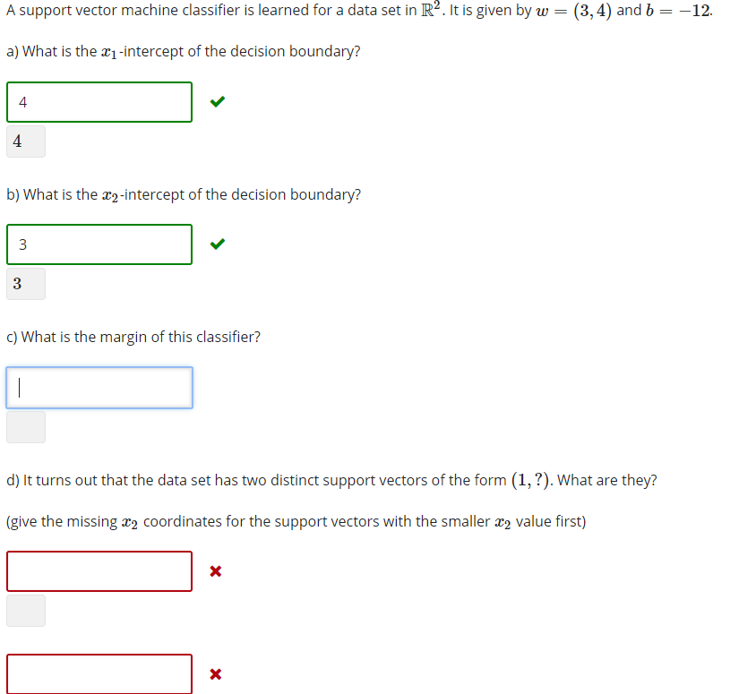 A support vector machine classifier is learned for a | Chegg.com