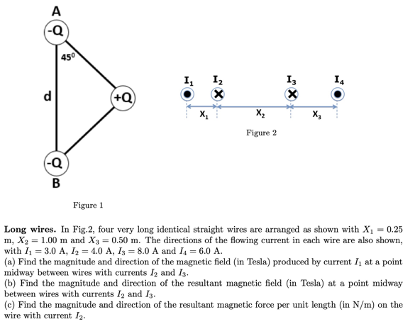 Figure 1
Long wires. In Fig.2, four very long identical straight wires are arranged as shown with \( X_{1}=0.25 \) \( \mathrm