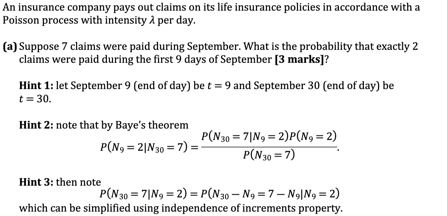 Solved An insurance company pays out claims on its life | Chegg.com