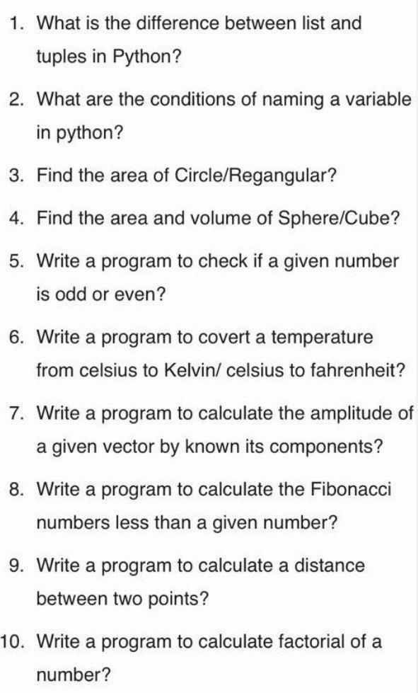 Solved 1. What is the difference between list and tuples in | Chegg.com
