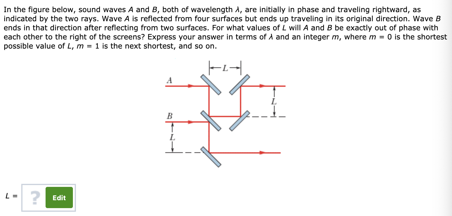 Solved In the figure below, sound waves A and B, both of | Chegg.com